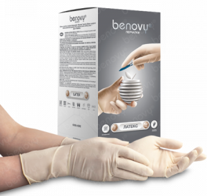 Перчатки BENOVY хирургические латексные (белый, 7.5)